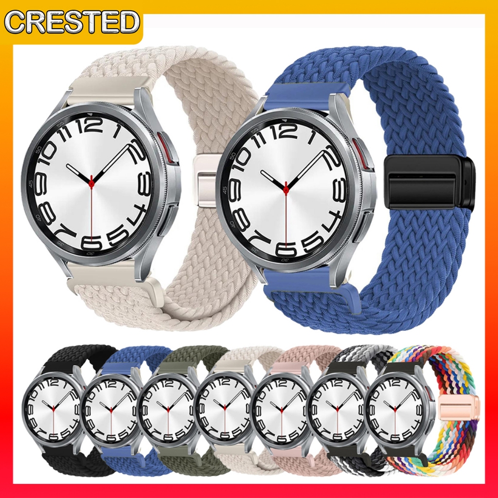 Pulseira de 20mm 22mm Para Samsung Galaxy Watch 7 6 5 4 Active 2 Gear S2 3 42mm 46mm Classic 43mm 47mm Trançada Nylon