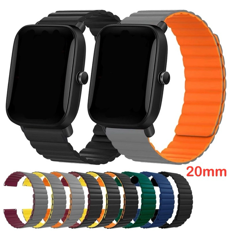 Pulseira 20mm Strap Para Amazfit Gtr Bip Huawei Galaxy Active Haylou Ls02 Gear Silicone Medida 20mm