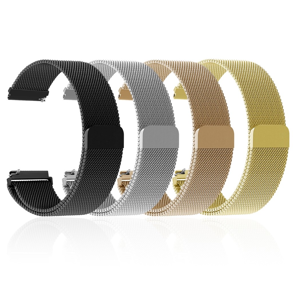 Pulseira 20mm 22mm de Milanesa para Galaxy Watch 4 5 6 7/Active 2 Gear S2/S3/ Huawei GT 6 5 4 3 / Amazfit GTS 2 3 4 Mini