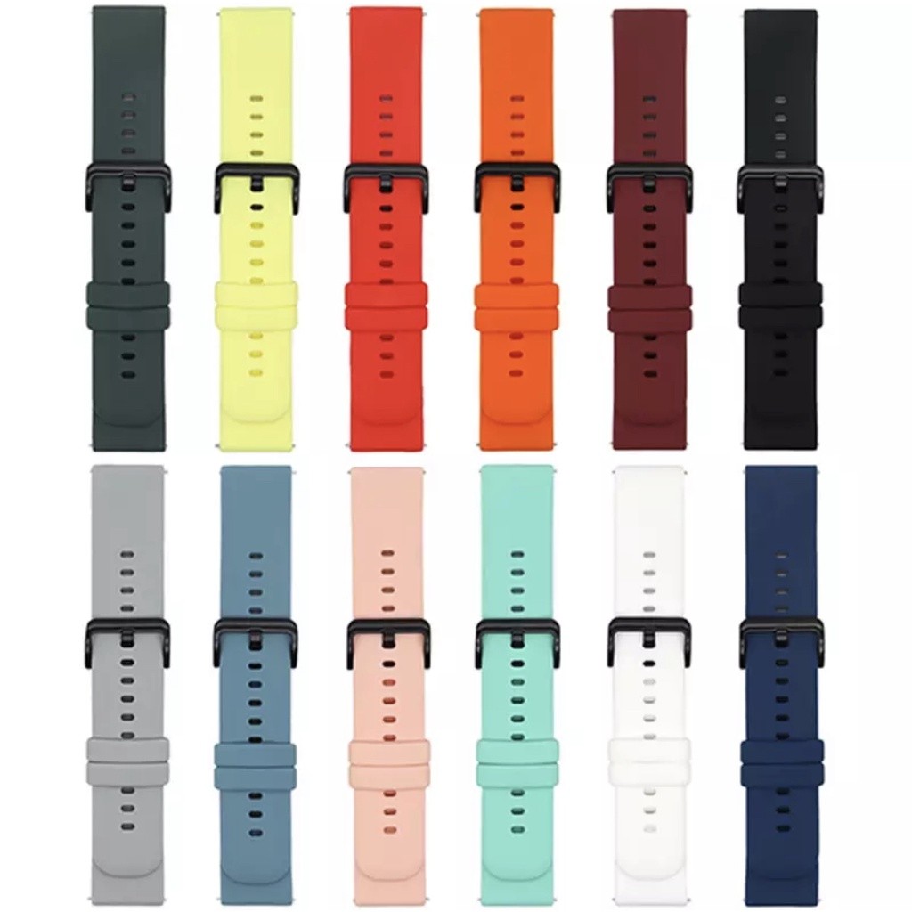 Pulseira Dois Fecho Silicone para Smartwatch Tamanho 20mm Amazfit Gtr Bip Gts 2 mini Huawei Galaxy Active Gear Sport