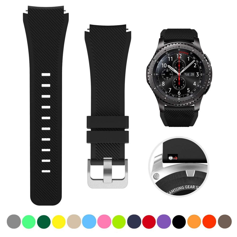 Pulseira De Silicone Watch 3 4 5 46mm 42mm Gear S3/Sport Frontier Active 2 , Huawei GT 2/2e