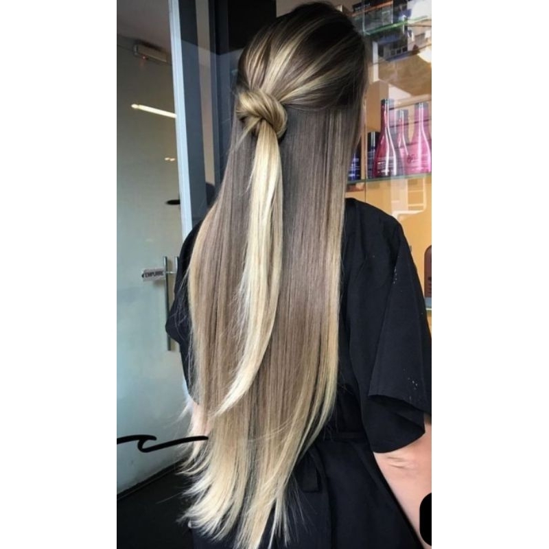 cabelo bio humano russo misto LINHA AA com tic tac o tiara de silicone (escolher no chat)