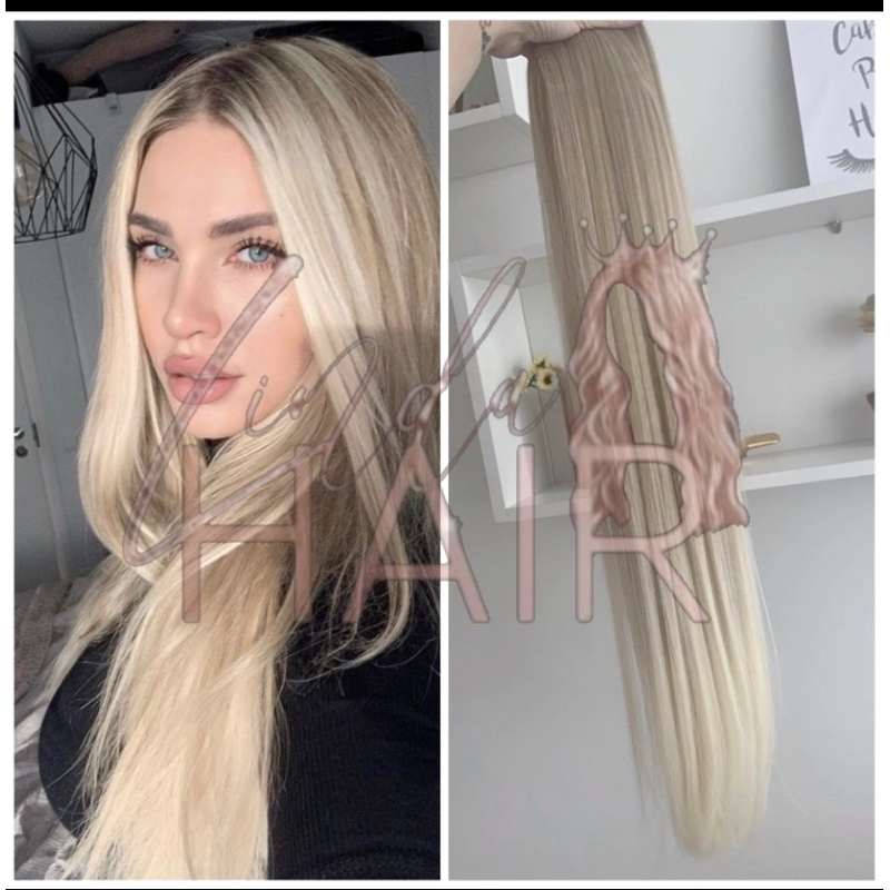 cabelo bio humano russo misto LINHA AA com tic tac o tiara de silicone (escolher no chat)