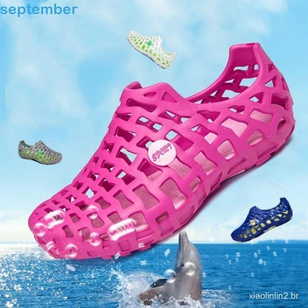Septembrob Calçados Masculinos , Sandálias Femininas Respiráveis , Moda Unisex Light Flat Beach Slippers Travel