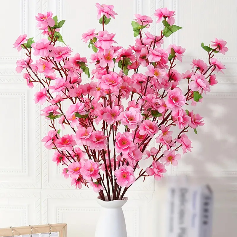 Kit Flores Buquê De Cerejeira Artificial , Flor De Pêssego Para Decoração Casamento Arranjos E Casa - Variação: