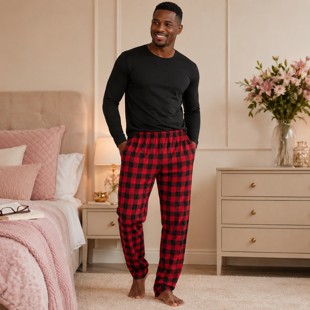 Calça Flanela Masculina Xadrez Inverno Com Bolsos