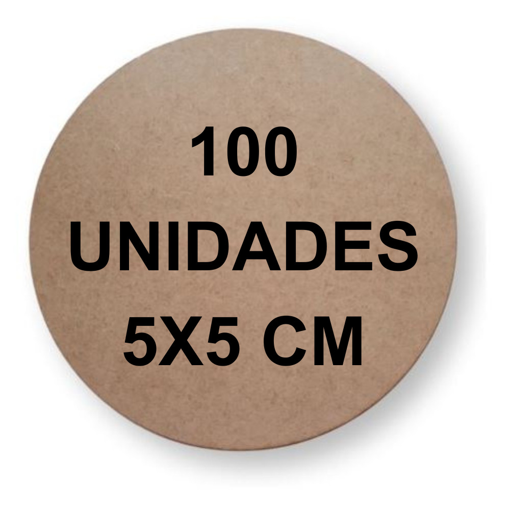 Kit 100 Bolachas MDF Crú 5 cm Roda Placa Redonda Circular 3mm