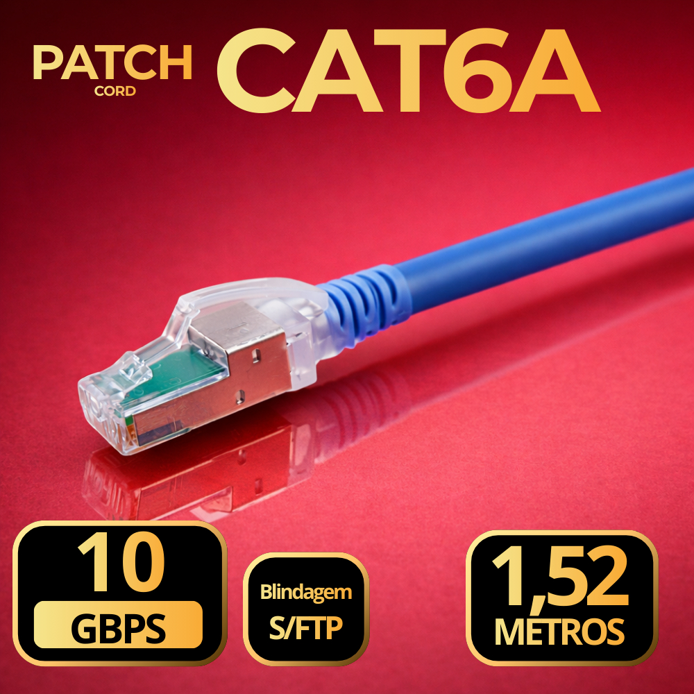 Patch Cord CAT6A 1,52 Metros S/FTP Azul 10GIGA Siemon