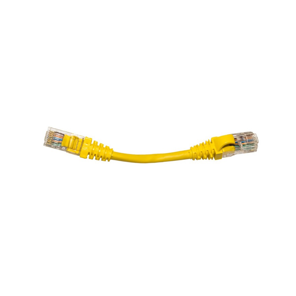 Cabo Patch Cord Cat5e Amarelo 20 Centímetros Injetado