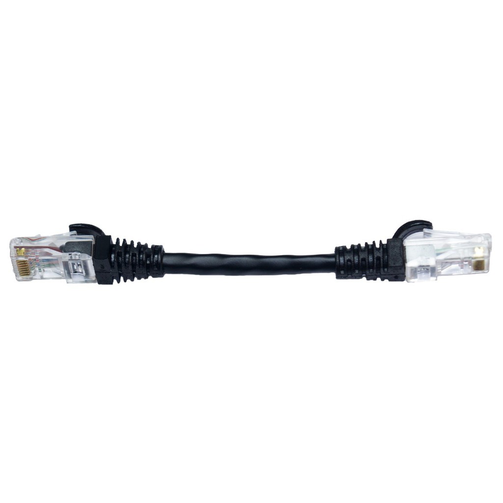 Kit 30 Un. Patch Cord Para Internet Cat5e - 10 Cm Preto