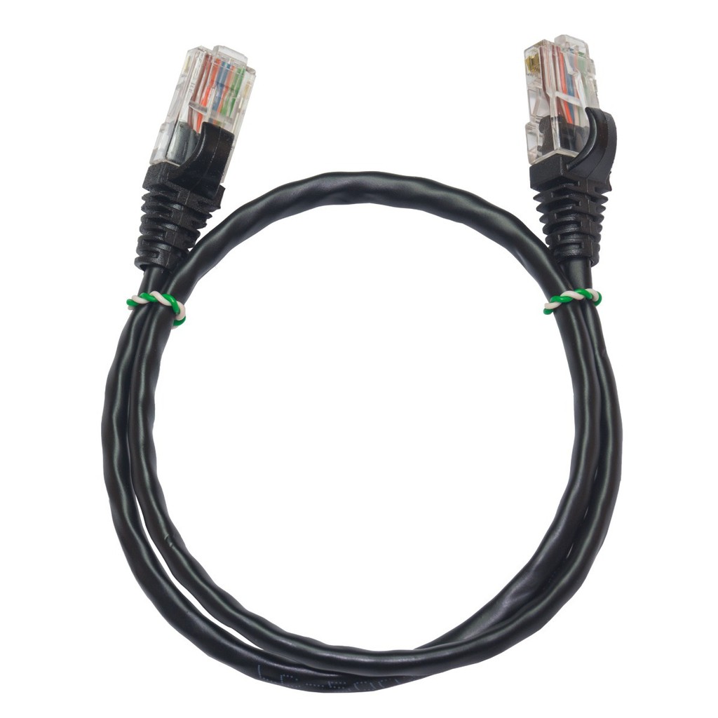 Kit 100 Un. Patch Cord Para Internet Cat5e - 60 Cm Preto
