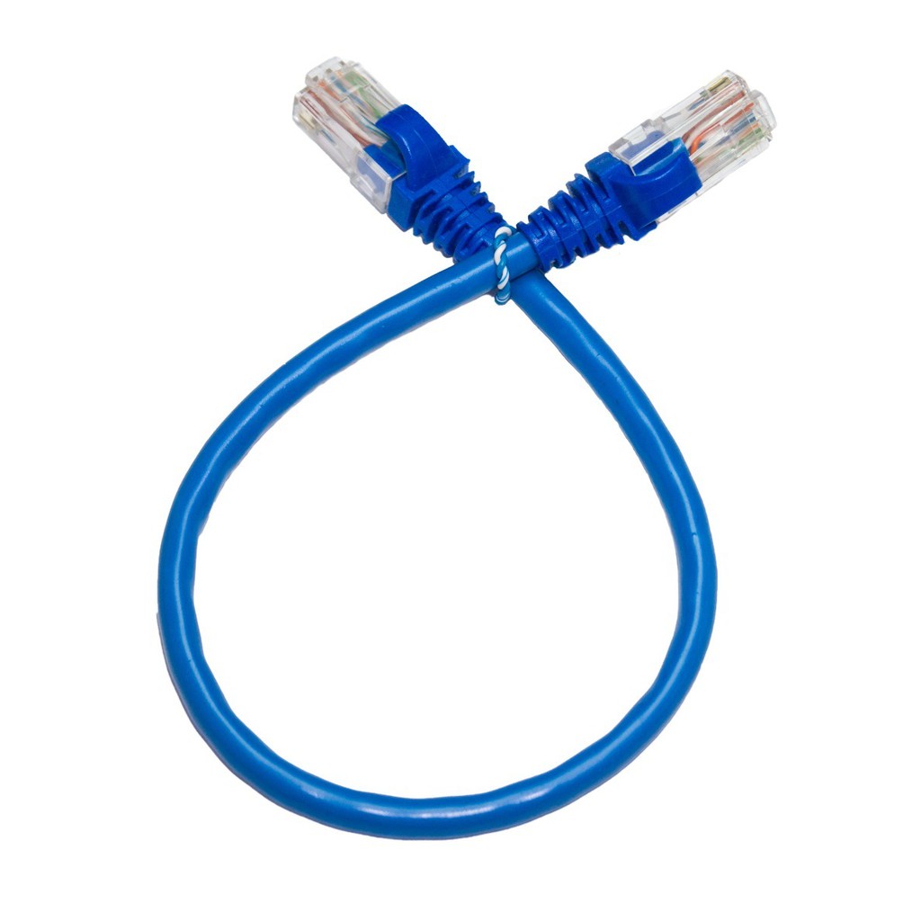 Kit 100 Un. Patch Cord Cat6e Utp Cat6 Rj45 Azul - 40 Cm