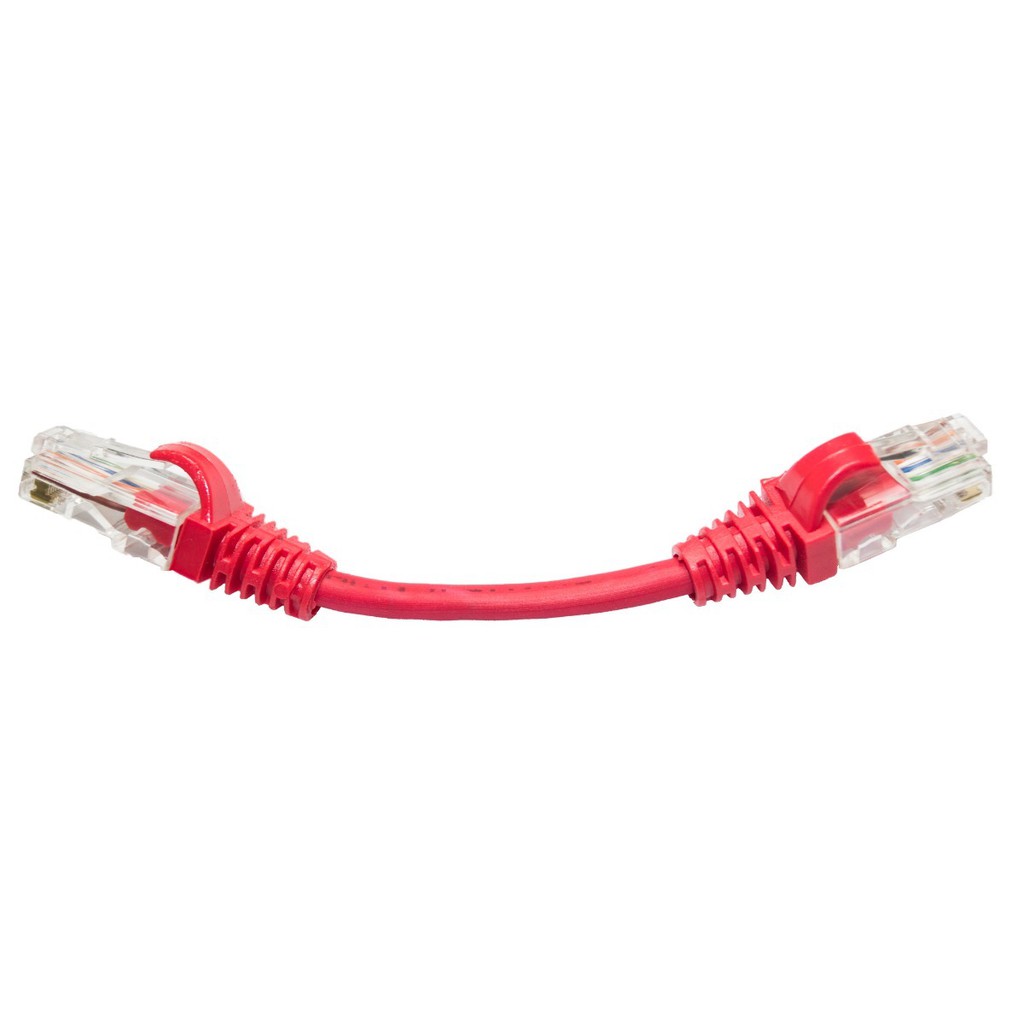Kit 100 Un. Cabo Rede Patch Cord Cat5e Rj45 Vermelho - 10 Cm