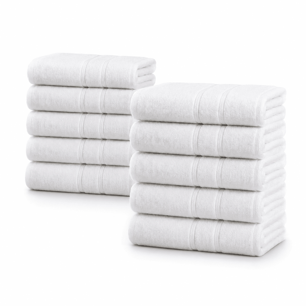 Kit 10 Toalhas de Banho Grandes Premium Brancas 90% Algodão Hotel Casa Academia