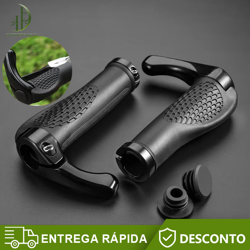 Par de Manopla Para Bike Anatômica Ergonômica Com Bar End Ciclismo Mtb