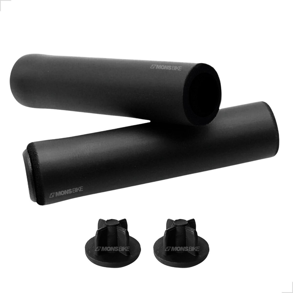Par Manoplas Bicicleta Punho Bike Mtb Silicone Preto Macia Super Confortável