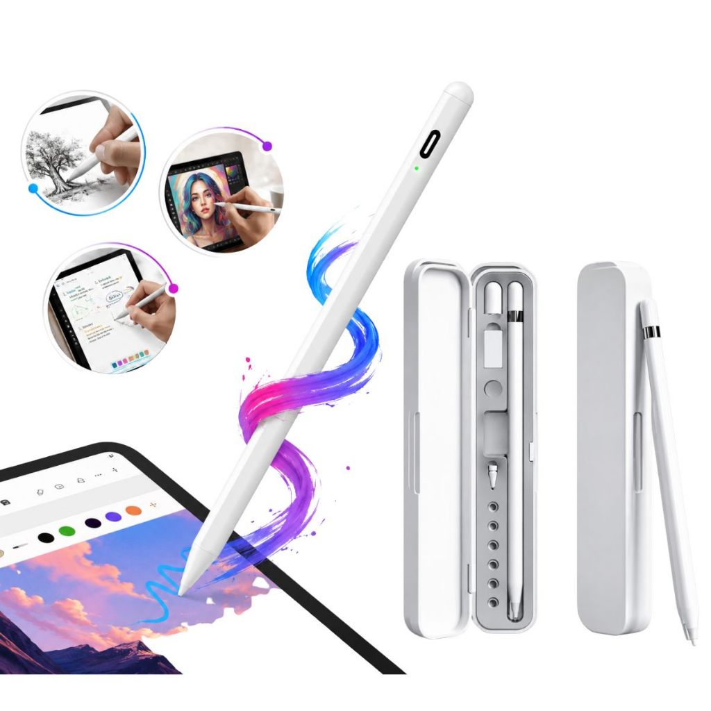 Caneta Touch Pei LP-06 Para Ipad's Bluetooth Palm Rejection + Case Caneta