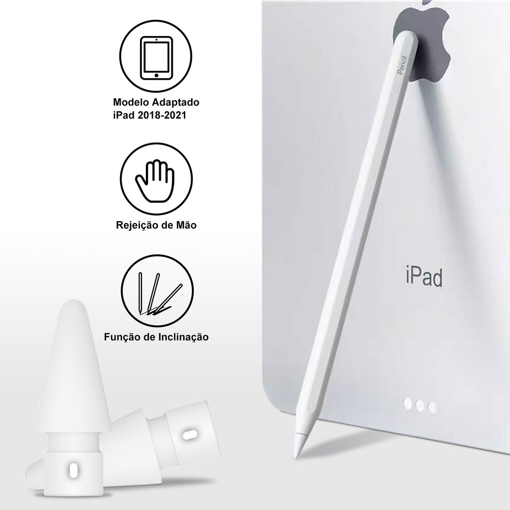 Caneta Touch P/ iPad 6, 7, 8, 9, 10a E 11 Ger Com Palm Rejection