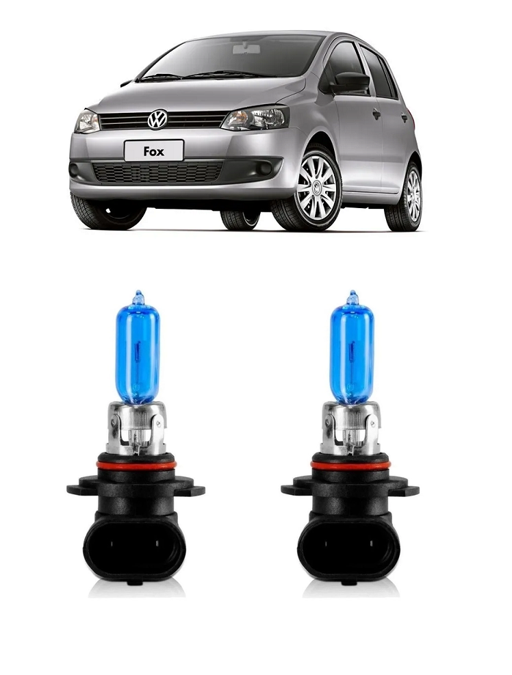 Par Lampada Super Branca Farol de Milha Fox 2010 2011 2012 2013 2014 8500k HB4 12v 60/55w