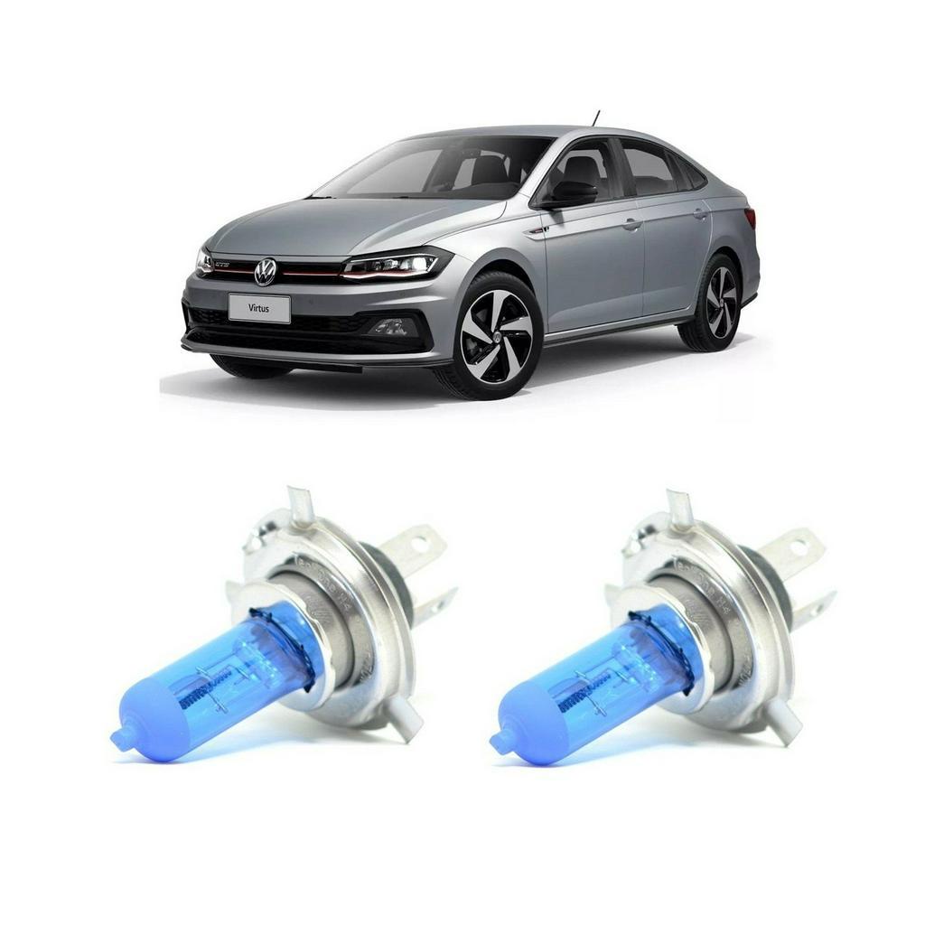 Par Lampada Super Branca Farol Alto Virtus 2018 2019 2020 8500k H7 12v 55w