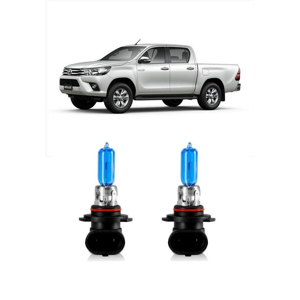 Par Lampada Super Branca Farol de Milha Hilux Pickup 2005 a 2018 8500k HB4 12v 55w