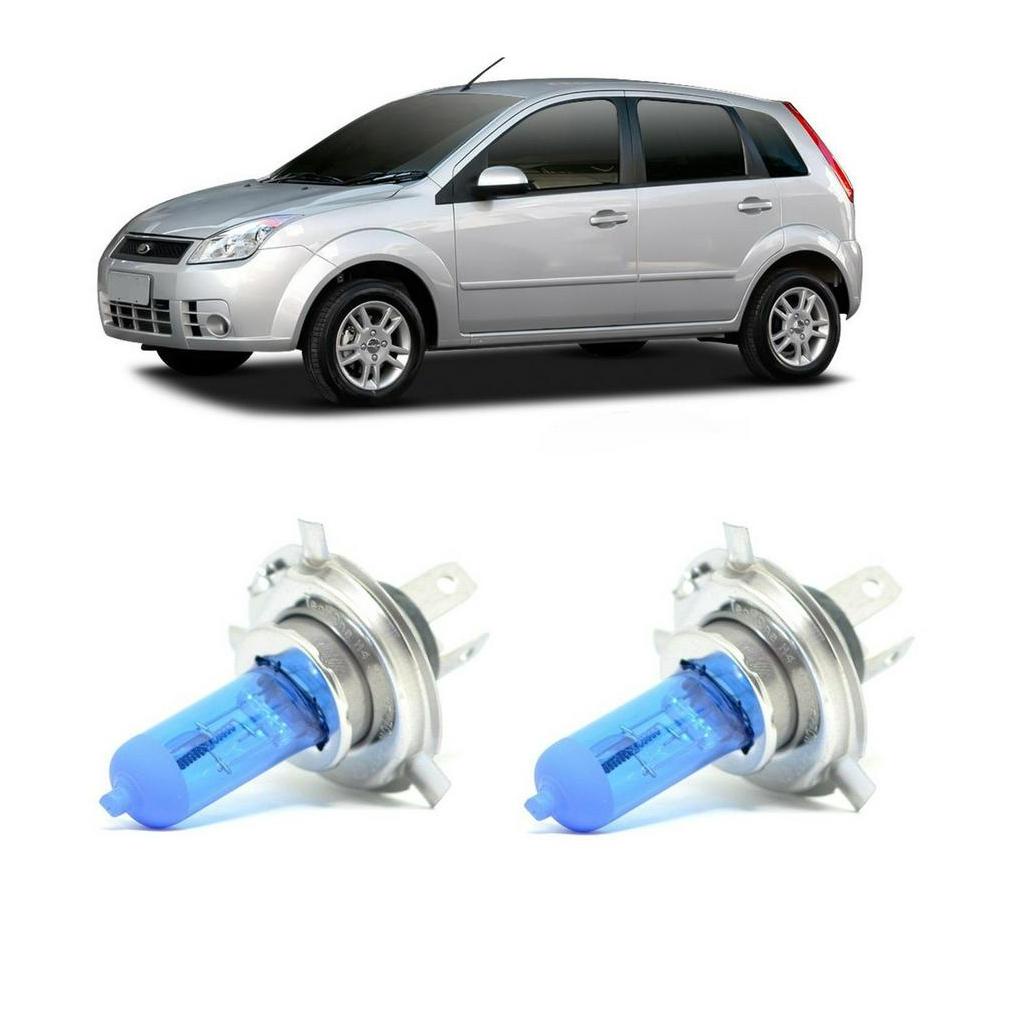 Par Lampada Super Branca Farol Baixo Ford Fiesta 2007 2008 2009 2010 8500k H7 12v 55w