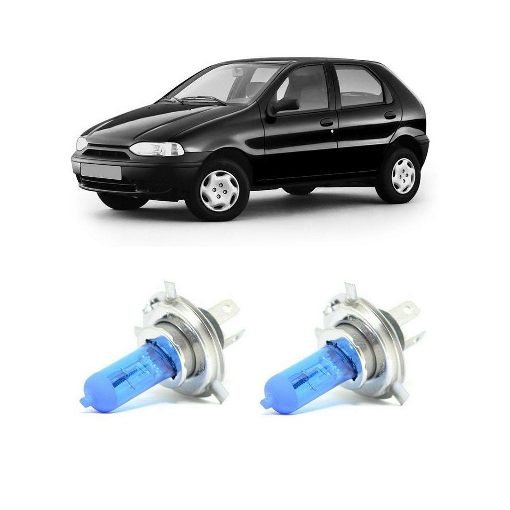 Par Lampada Super Branca Farol Baixo Fiat Palio Siena Strada 1996 1997 1998 1999 2000 8500k  H7 12v