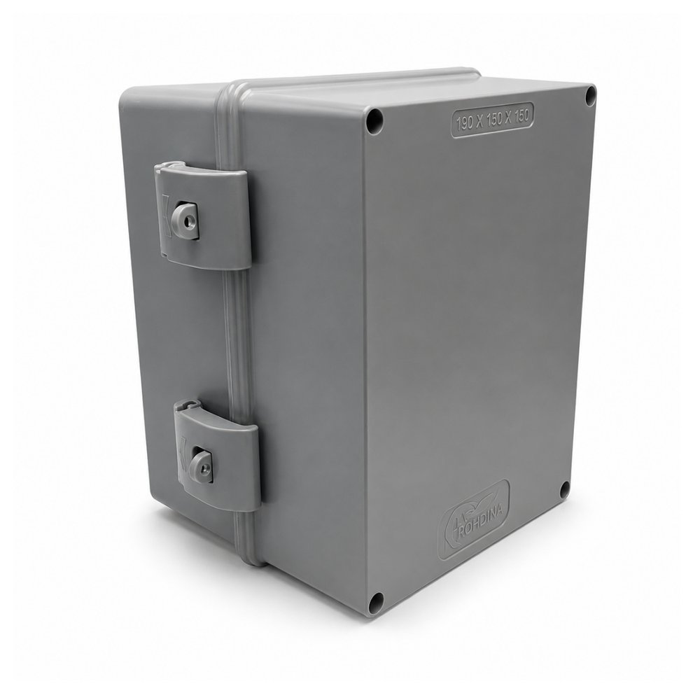 Quadro de Comando Rohdbox Completa 190x150x150 Cinza Opaca IP68 Rohdina