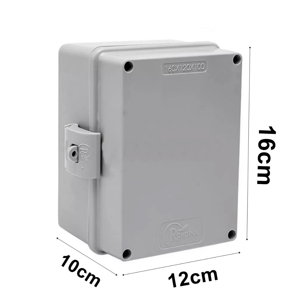 Caixa STANDARD Cinza Tampa Opaca IP68 Rohdina 160x120x100mm