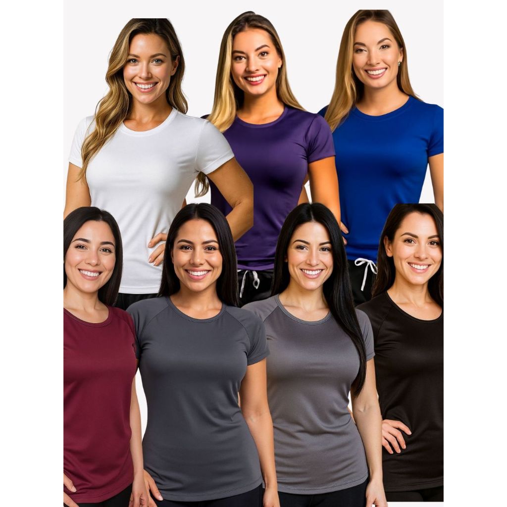 Kit 35 Camisetas Baby Look Feminina Dry Fit Moda Esportiva Fitness Academia Treino Crossfit