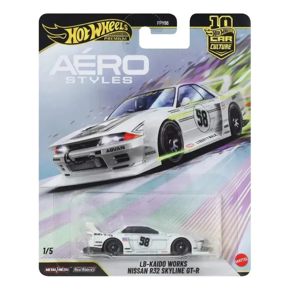 Carro Hot Wheels Premium Skyline GTR R32 LB-Kaido Works