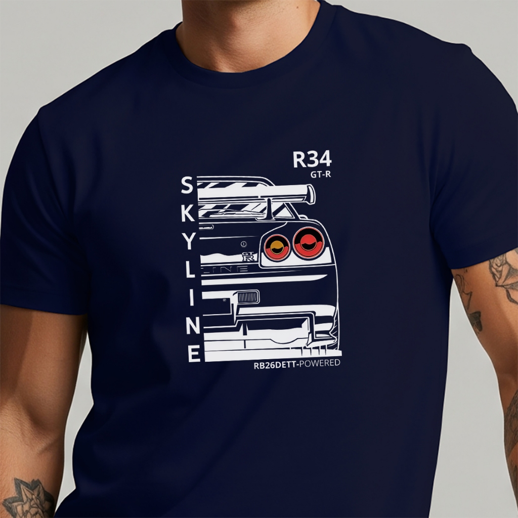 Camiseta Masculina Gtr Skyline Carro Streetwear Blusa Algodão Premium Confortavel