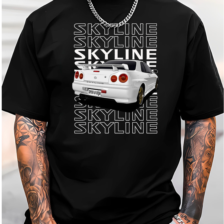 Camiseta Masculina GTR Skyline jdm Lançamento T-shirt Camisa Style Premium Exclusiva 100% Algodão