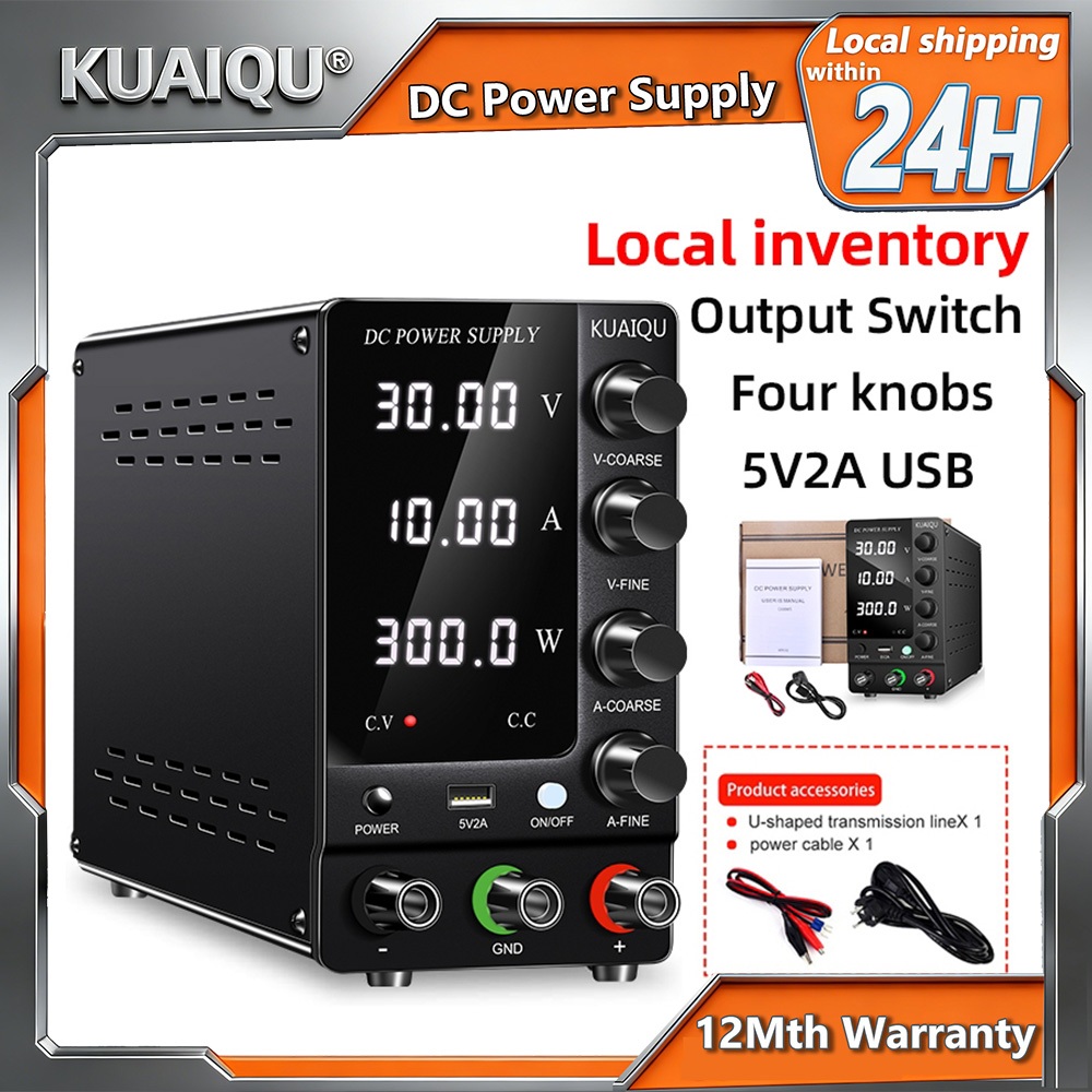 KUAIQU SPPS-C3010 Fonte De Alimentação DC Ajustável 0-30V 10A 300W Banco De Laboratório Botão Codificador De Regulada Di