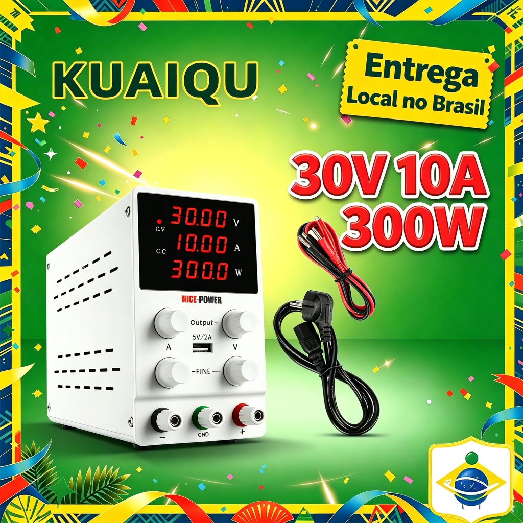 【Envio do Brasil】Fonte de Bancada NICE-POWER SPS3010 30V 10A 300W 30V 5A 150W Branco 60V 5A 300W