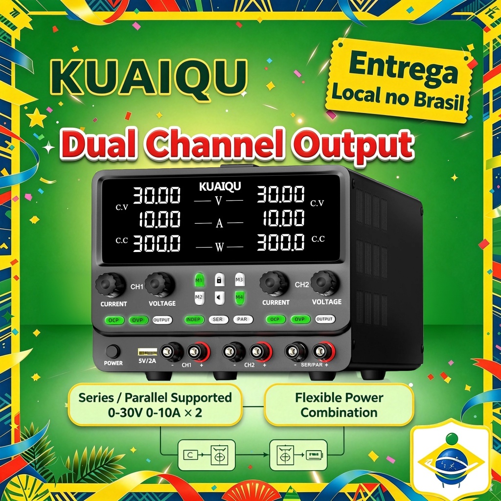 Fonte De Alimentação DC Dupla KUAIQU NICE-Power Variável : 30V 10A Série Regulada Com Comutação Ajustável (60V 10A) Para