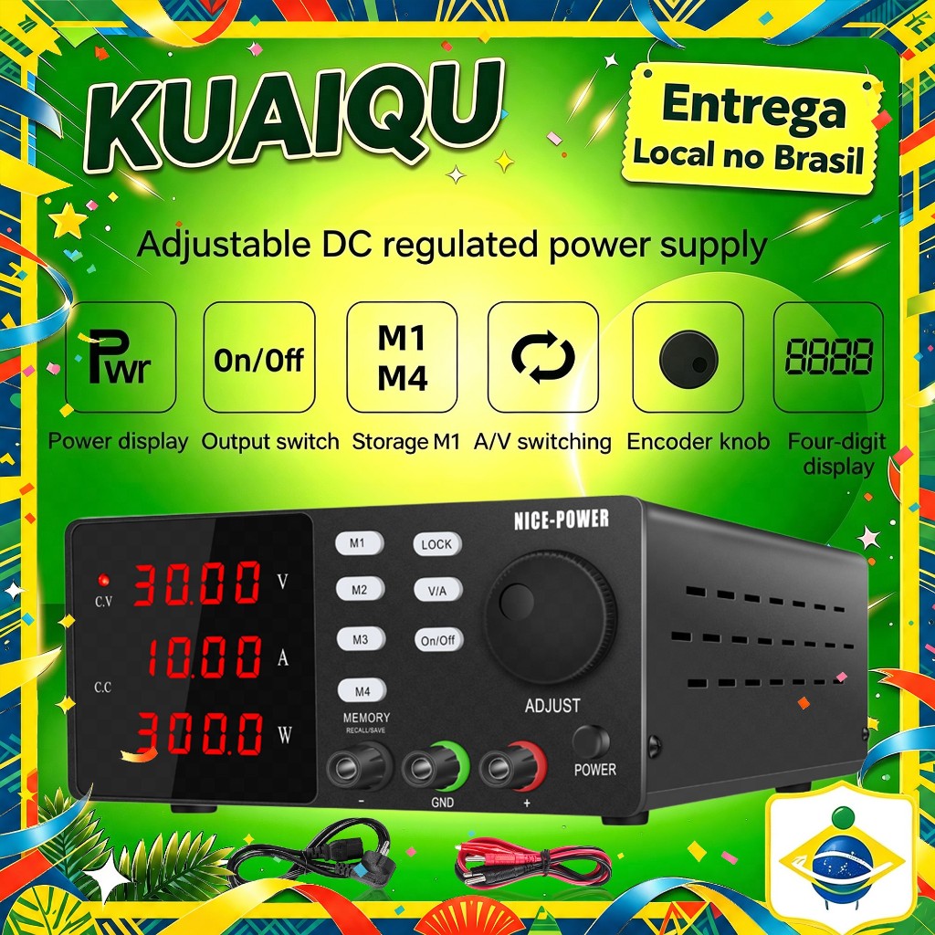 Fonte de Bancada NICE-POWER SPPS-S3010 30V 10A 300W Fonte De Alimentação De Laboratório Programável RS232 USB