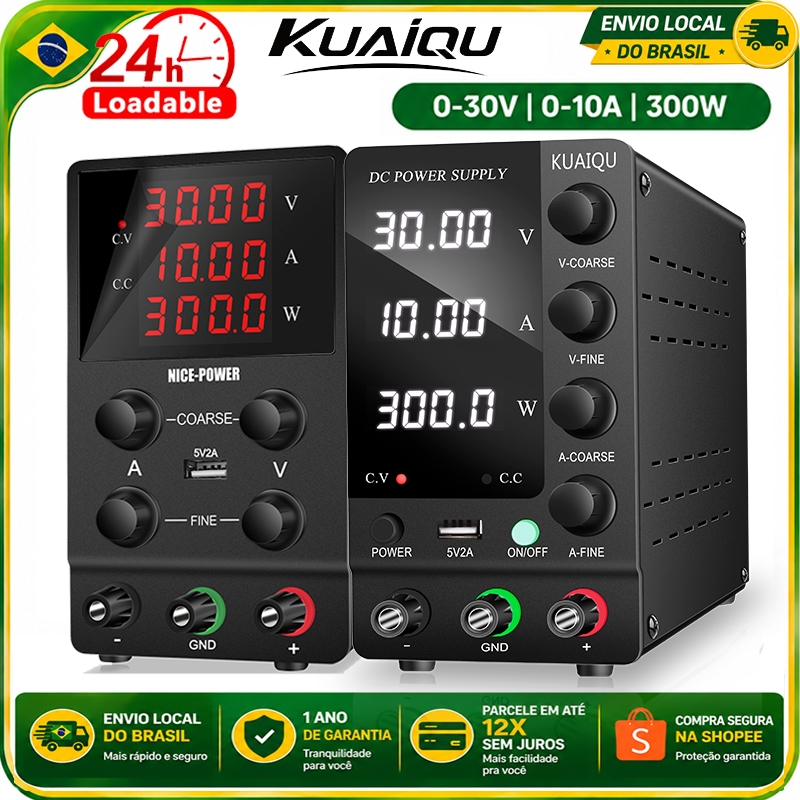 KUAIQU Fonte de Alimentação DC de Bancada SPS-C3010 30V 10A 32V 6A 60V 5A 120V 3A Regulador de Tensão Ajustável Comutada