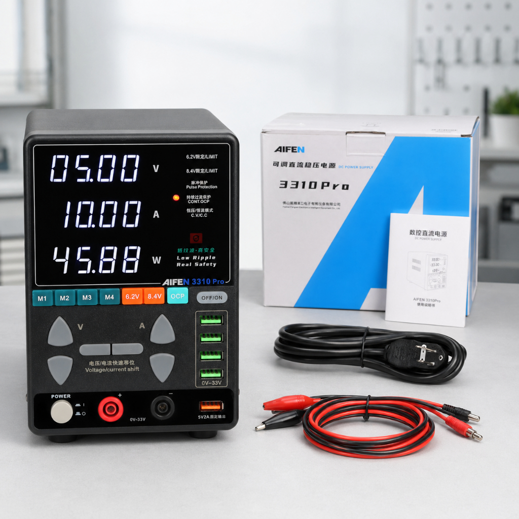 Fonte Alimentação 10A 30V 330W Aifen 3310Pro Bancada DIgital Regulável