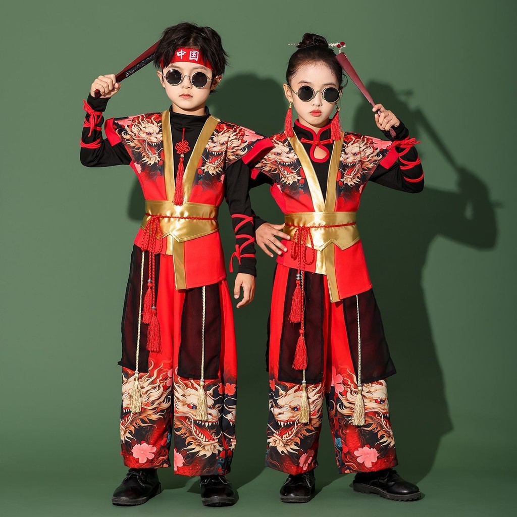 Crianças dança Jazz chinês meninas chinês andando dança de rua Drumming terno novos jogos chineses classe terno 8.18