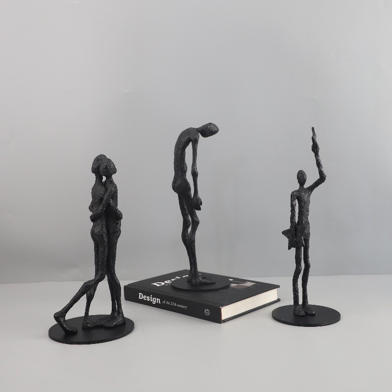 KXOV Modern minimalist abstract geometric cast iron figure sculpture decoration for entrance, living room, hotel model r