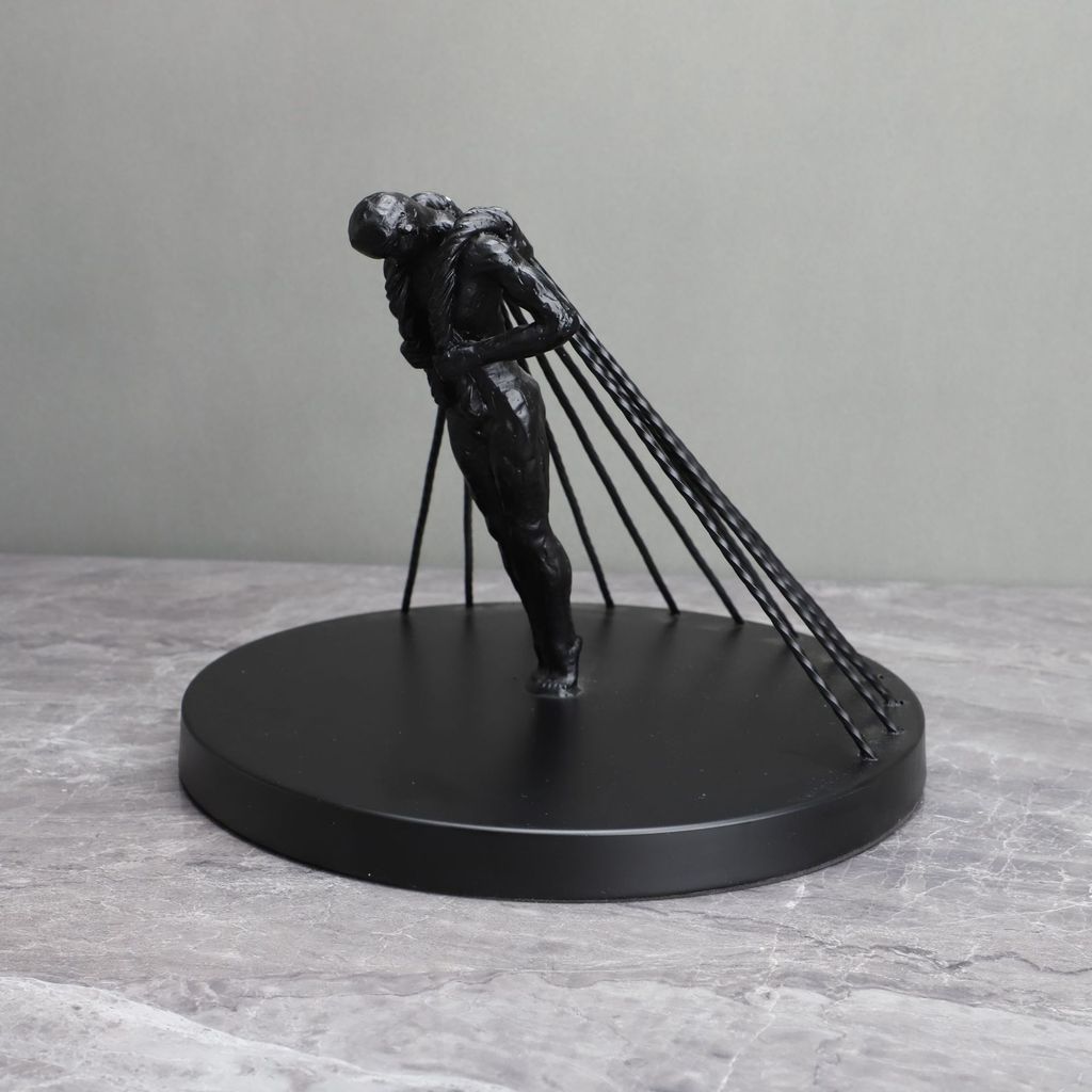 SQWM Modern minimalist black metal cast iron decorative pieces for display in model homes, offices, bedrooms, living roo