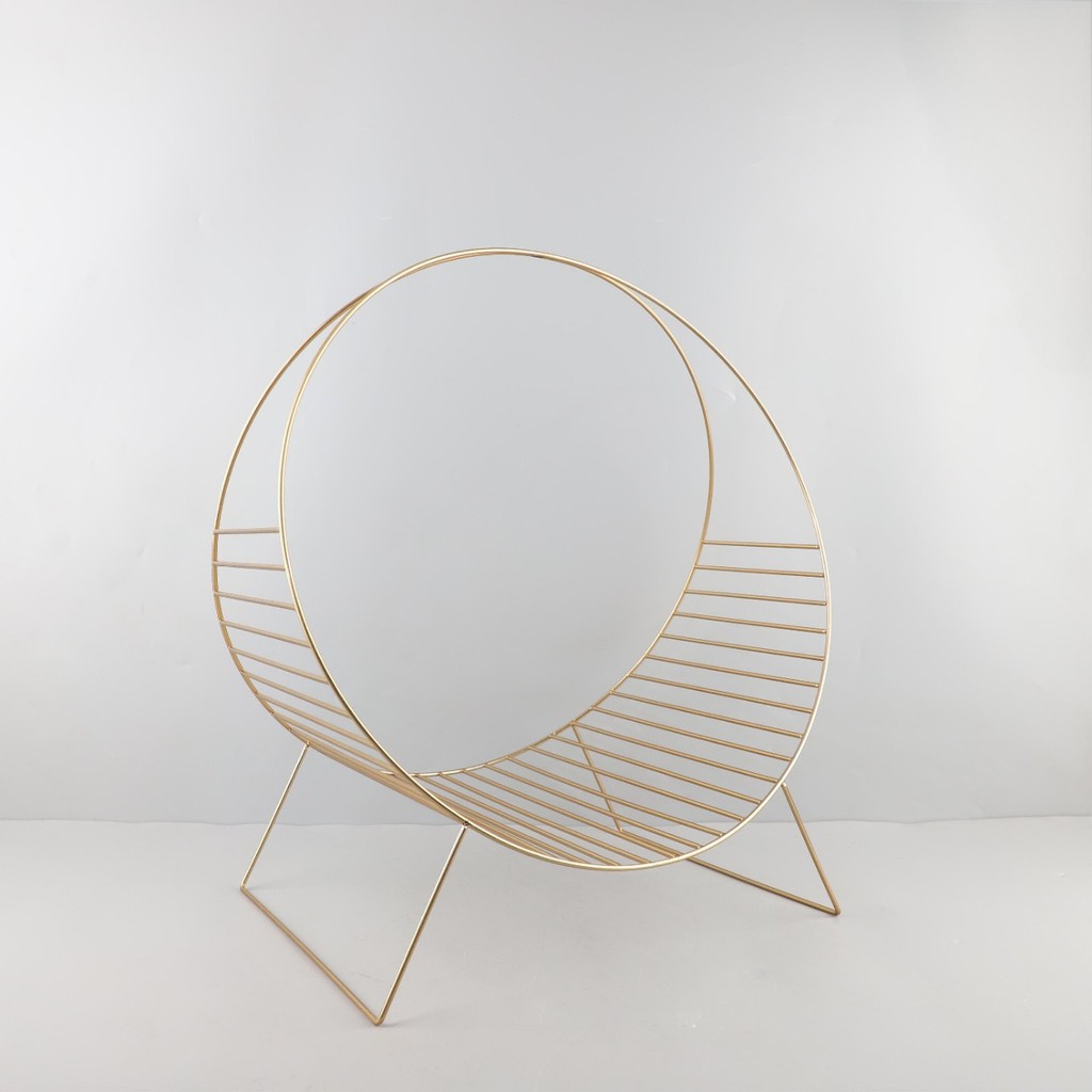 6QOU Modern minimalist geometric iron magazine rack, newspaper rack, floor-standing display stand, decorative ornament,