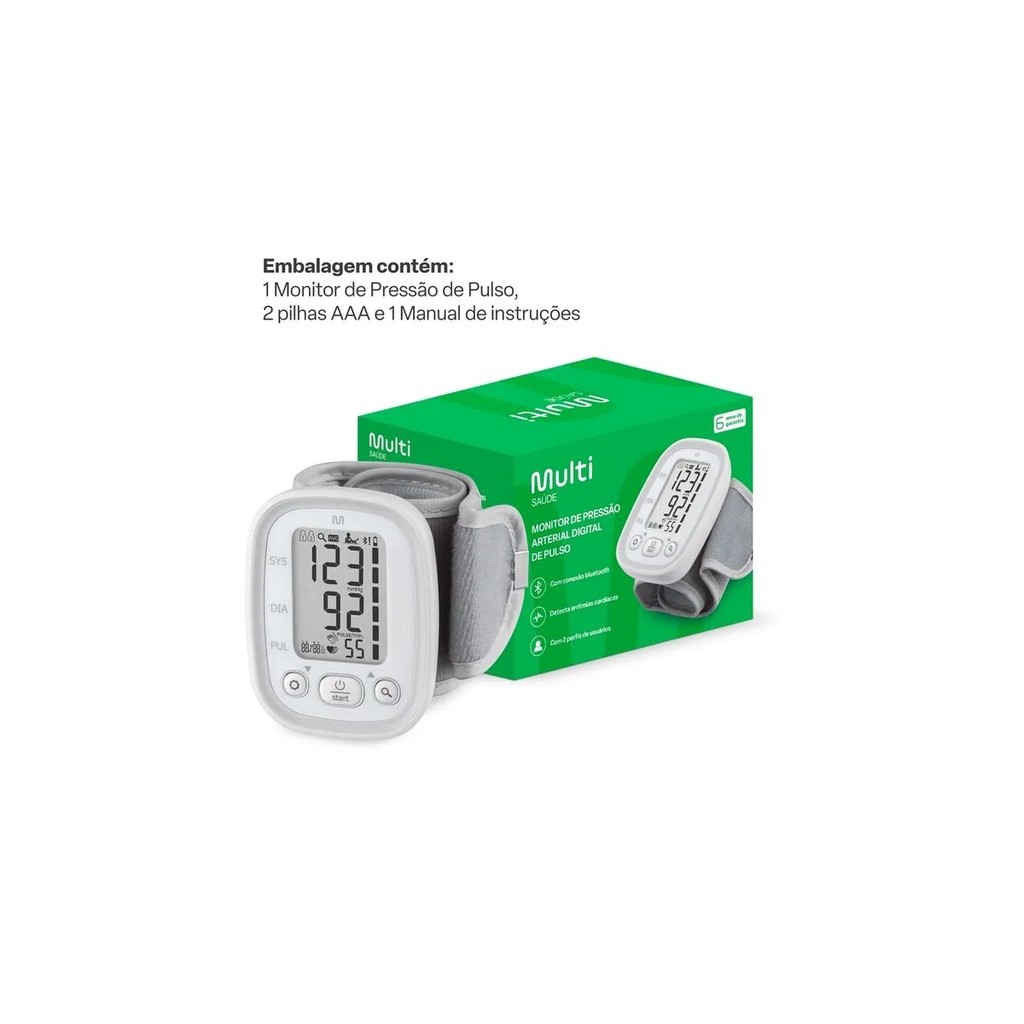Medidor De Pressão Arterial De Pulso Bluetooch Multi Saúde - Hc205