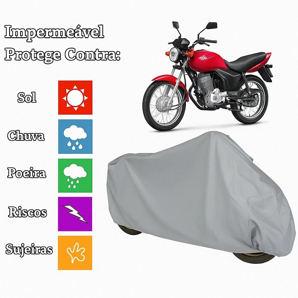Capa de Moto 100% Impermeável  Com Proteção UV Sol/Chuva/Poeira - Auto Style