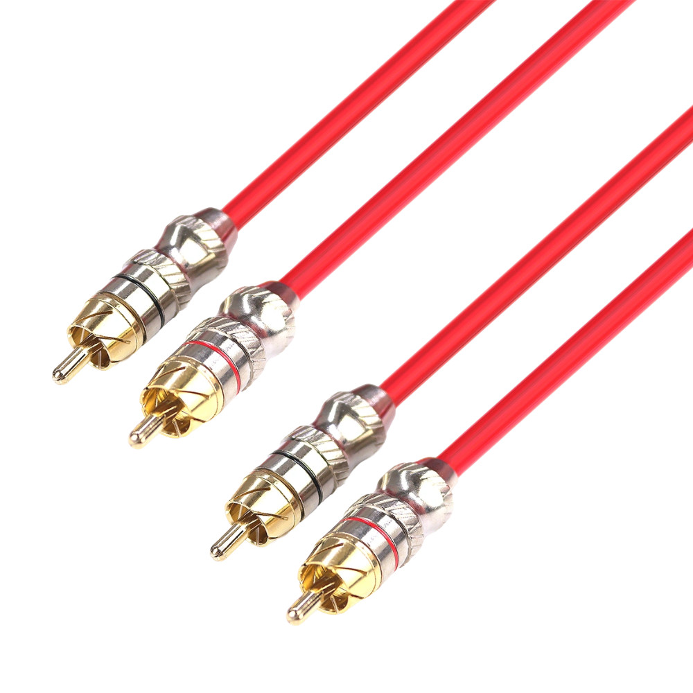 Cabo Rca Mxt Profissional Blindado 2 Rca + 2 Rca Vermelho 5mm - 03 Metros [F133]