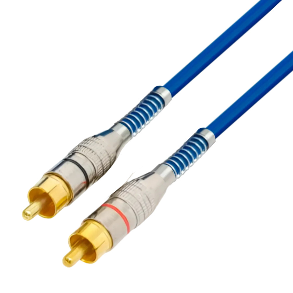 Cabo Rca Mxt Profissional Blindado 2 Rca + 2 Rca Azul 4mm - 05 Metros [F133]
