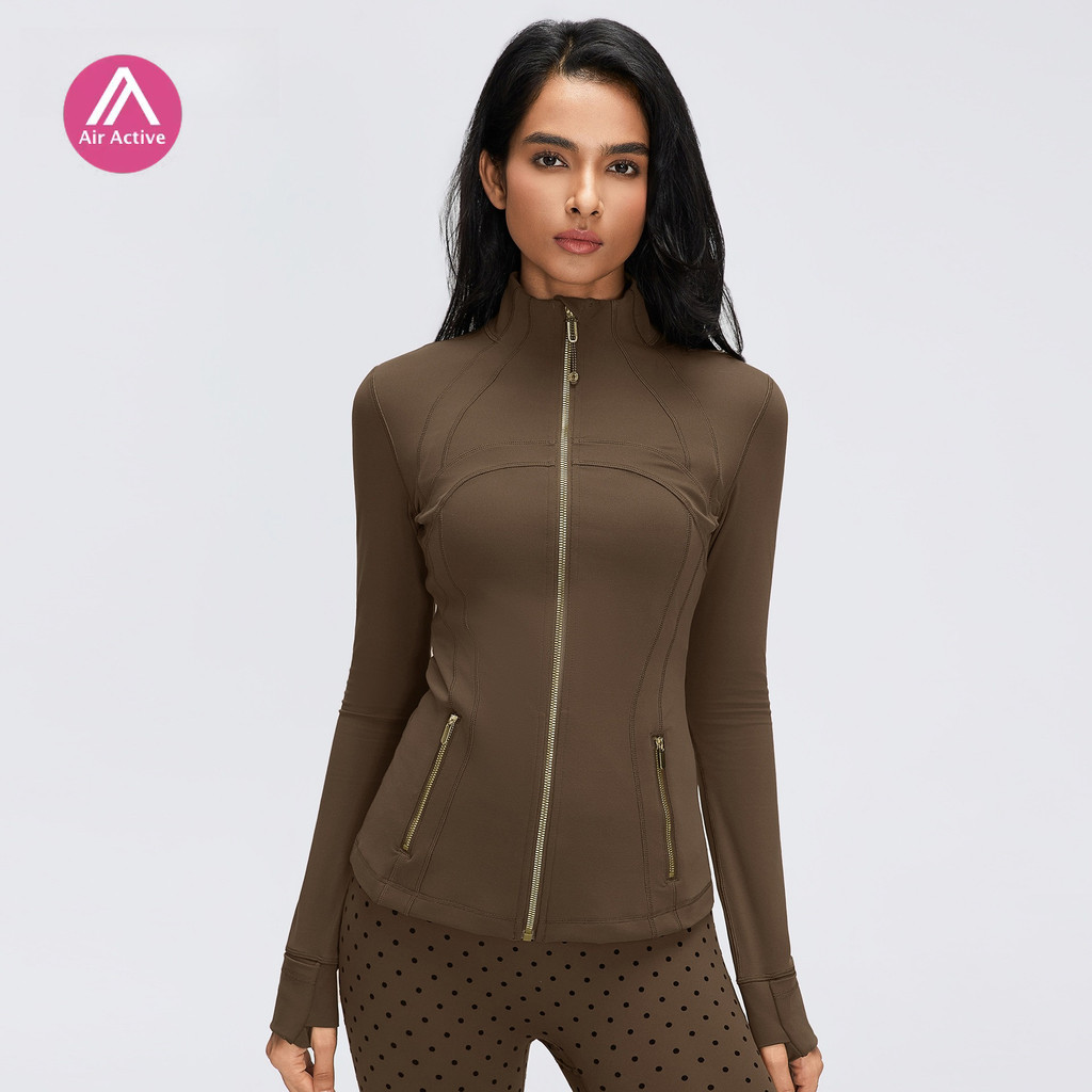 Jaqueta De Ioga AirActive Casaco Esportivo Slim Fit Gola Com Zíper Outono Corrida Academia Treino