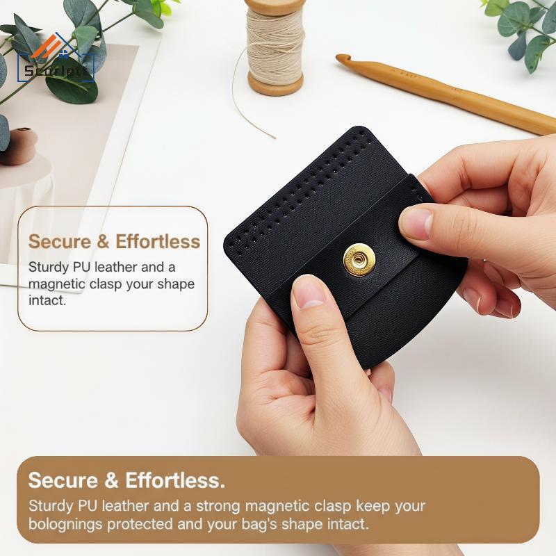 [Scarlett] Capa Com Aba De Bolsa Material De Couro PU Durável Acessórios Para De Crochê DIY Mulheres Artesanal Fazer Art