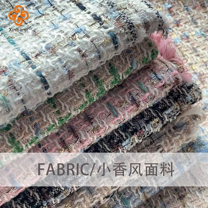 Tecido Xadrez Tweed Com Linha De Glitter , Material De Vestido De Inverno , De Lã Para Bolsas , Sapatos , Costura DIY Po